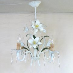 フランス ヴィンテージ トールフラワー シャンデリア画像