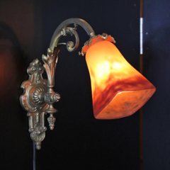 フランス アンティーク ミューラー ソリッドブラス ウォールランプの画像
