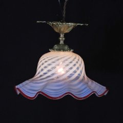 フランス アンティーク オパールセントガラス ギルトブロンズ プラフォニエの画像