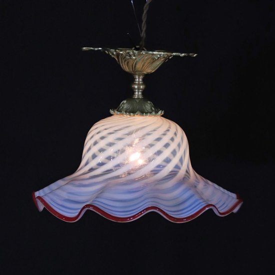 フランス アンティーク オパールセントガラス ギルトブロンズ プラフォニエ画像