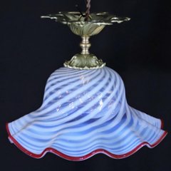 フランス アンティーク オパールセントガラス ギルトブロンズ プラフォニエ画像