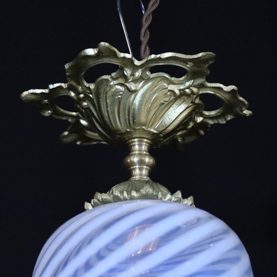 フランス アンティーク オパールセントガラス ギルトブロンズ プラフォニエ画像