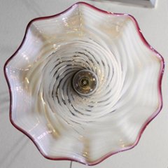 フランス アンティーク オパールセントガラス ギルトブロンズ プラフォニエ画像