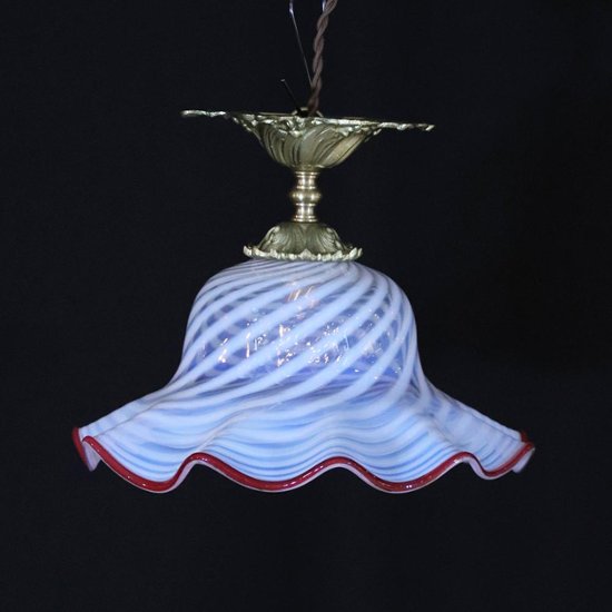 フランス アンティーク オパールセントガラス ギルトブロンズ プラフォニエ画像