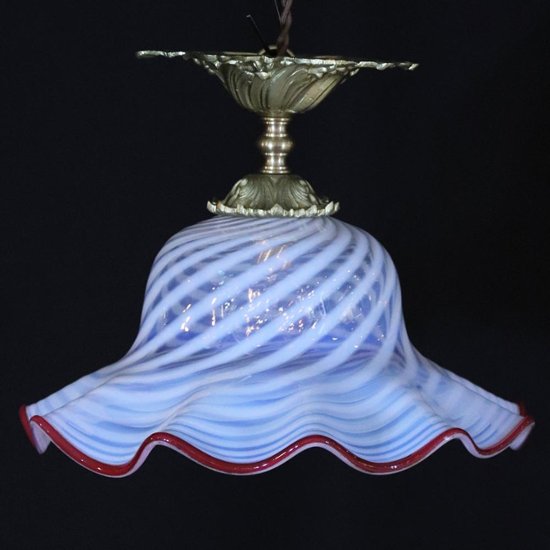 フランス アンティーク オパールセントガラス ギルトブロンズ プラフォニエ画像