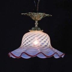 フランス アンティーク オパールセントガラス ギルトブロンズ プラフォニエ画像