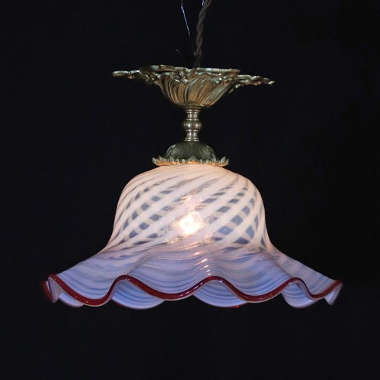 フランス アンティーク オパールセントガラス ギルトブロンズ プラフォニエ画像