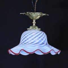 フランス アンティーク オパールセントガラス ギルトブロンズ プラフォニエ画像