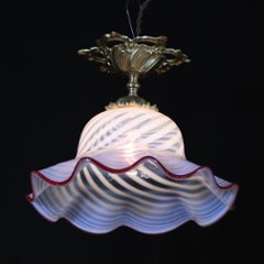 フランス アンティーク オパールセントガラス ギルトブロンズ プラフォニエ画像