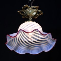 フランス アンティーク オパールセントガラス ギルトブロンズ プラフォニエ画像