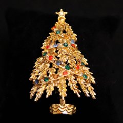 アメリカ ART クリスマスブローチの画像