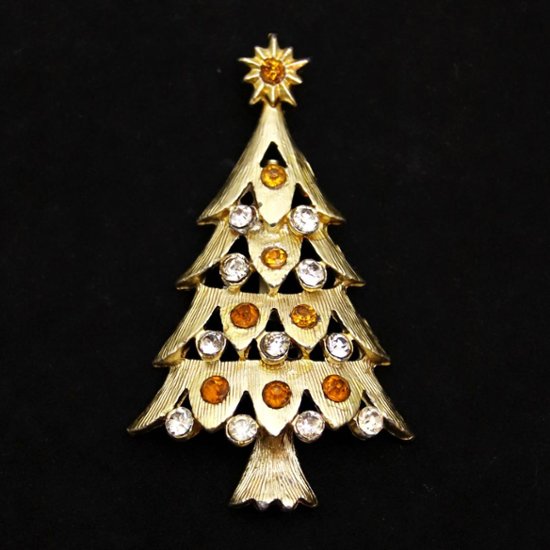 アメリカ クリスマスツリー ブローチ画像