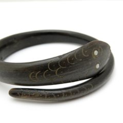 アンティーク ヴィクトリアン ホーン スネーク バングル画像