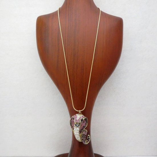 ヴィンテージ ラインストーン コブラ ネックレス画像