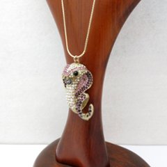 ヴィンテージ ラインストーン コブラ ネックレス画像