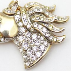 ヴィンテージ ラインストーン ホースヘッド ブローチ画像