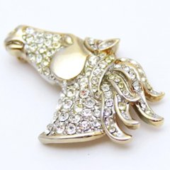 ヴィンテージ ラインストーン ホースヘッド ブローチ画像