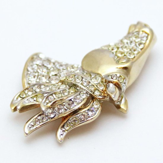 ヴィンテージ ラインストーン ホースヘッド ブローチ画像