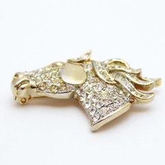 ヴィンテージ ラインストーン ホースヘッド ブローチ画像