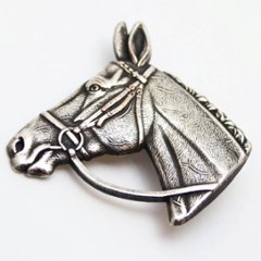 ヴィンテージ コパーメタル ホースヘッドブローチ画像