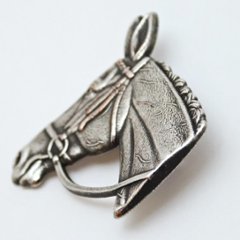 ヴィンテージ コパーメタル ホースヘッドブローチ画像