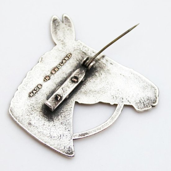 ヴィンテージ コパーメタル ホースヘッドブローチ画像