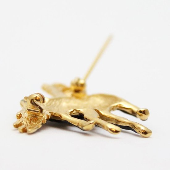 ヴィンテージ ブラックエナメル ホースブローチ画像