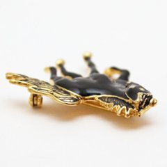 ヴィンテージ ブラックエナメル ホースブローチ画像