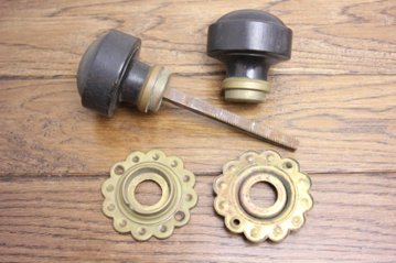 アンティーク エボニー＆ブラス ドアノブ画像