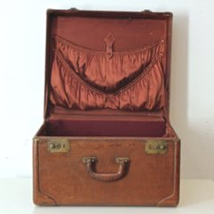イギリス ヴィンテージ レザートランク画像