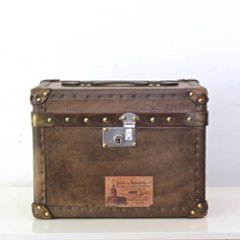 イギリス アンティークスタイル レザートランク画像
