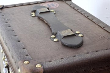 イギリス アンティークスタイル レザートランク画像
