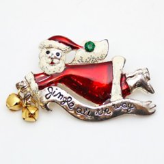 AAI エナメル サンタクロース ブローチの画像