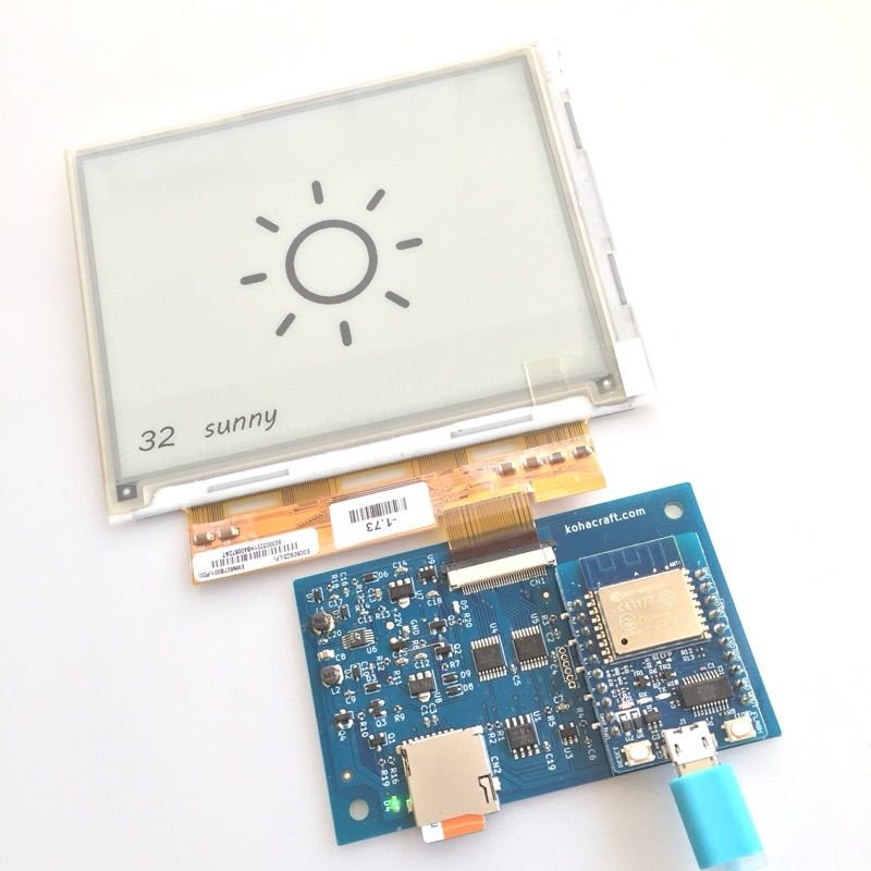 電子ペーパーとWiFiマイコンで天気予報実験セット｜創作品モール あるる