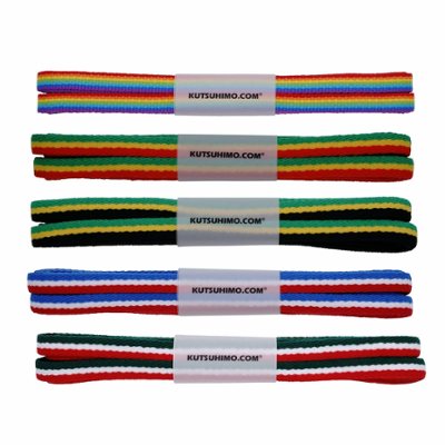 ストライプ柄靴紐・平ひもの画像