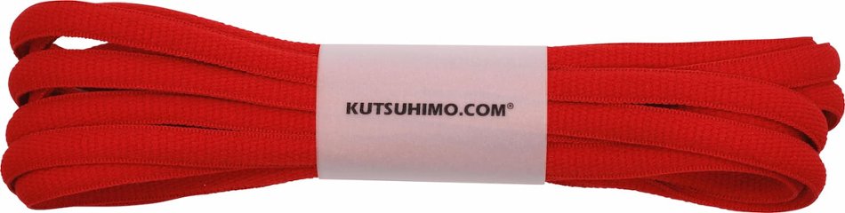 【04レッド】オーバル型靴ひも 約7mm幅の画像
