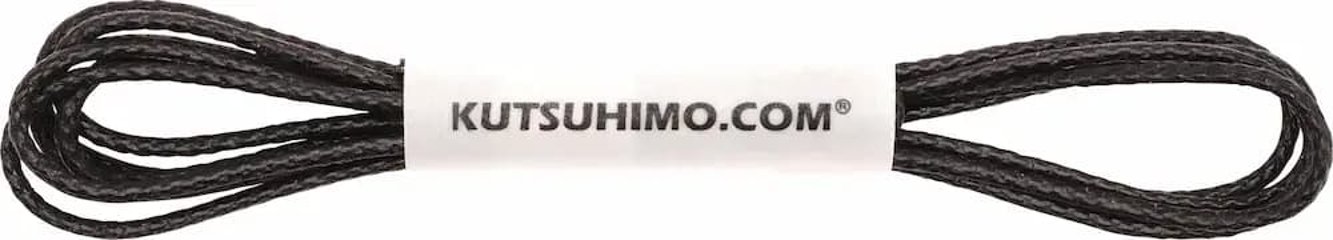 【ブラック】ロー引き靴紐 石目柄 丸 2mm幅の画像