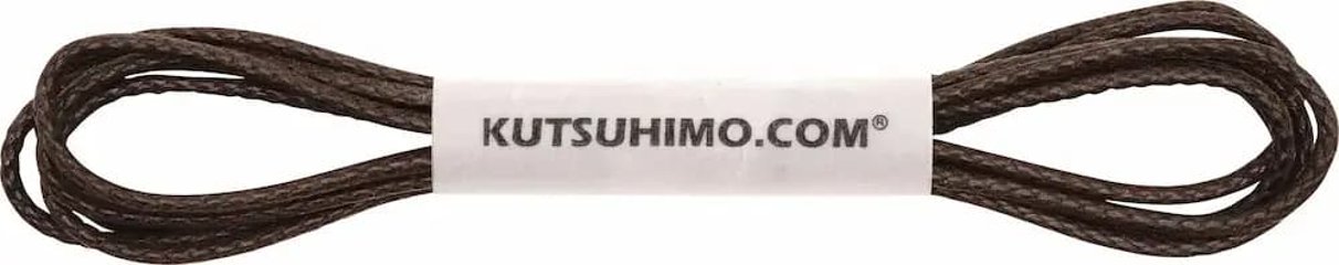 【ダークブラウン】ロー引き靴紐 石目柄 丸 2mm幅の画像