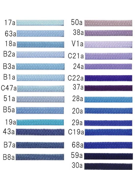 スニーカー用アクリル靴ひも・平（No.807-A・並目・8mm幅・全123色）ブルー系画像