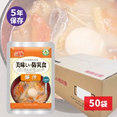 UAA食品 美味しい防災食 豚汁 5年 180g 50袋入の画像