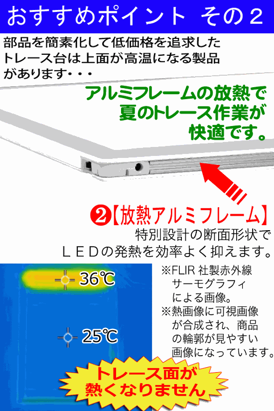 国産LED&国内組立「側面スイッチで誤動作防止」A4うす型トレース台　高演色 「電池ボックス付」NEW LEDトレーサーA4(NA4-06)画像