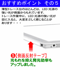 国産LED&国内組立「側面スイッチで誤動作防止」A4うす型トレース台　高演色 「電池ボックス付」NEW LEDトレーサーA4(NA4-06)画像