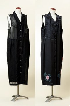 服の型紙_KP-048A_B_衿つきアシンメトリーワンピース（裏なし）の画像