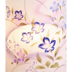回転灯　扇面桔梗 11号　家紋やメッセージ入れ可　手描き絵画像