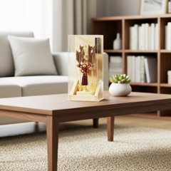 スリム型のおしゃれな7号 律 竹 アクリル破魔弓飾り画像
