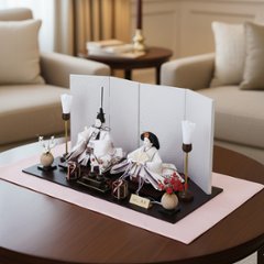 平安道翠作 大芥子 親王 越前和紙灰梅屏風平飾りの画像