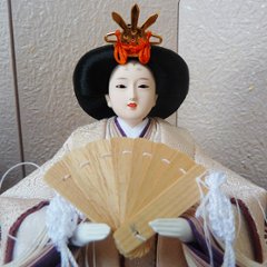 平安道翠作 大芥子 親王 越前和紙灰梅屏風平飾り画像