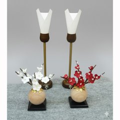 平安道翠作 大芥子 親王 越前和紙灰梅屏風平飾り画像