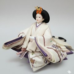 平安道翠作 大芥子 親王 越前和紙灰梅屏風平飾り画像