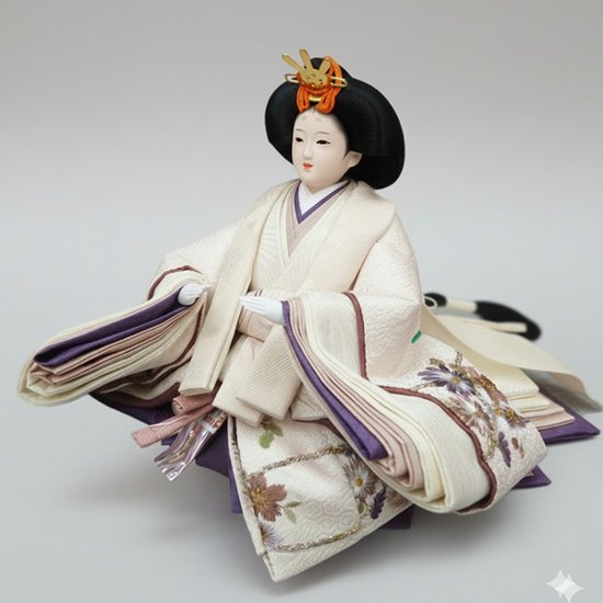 平安道翠作 大芥子 親王 越前和紙灰梅屏風平飾り画像